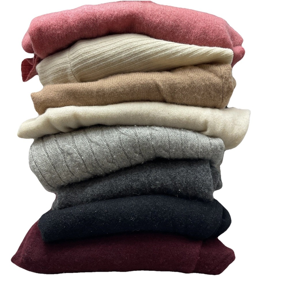 8 Cashmere Sweater Lot 4Lb Black Gray Pink Beige Damaged Craft Recycle Cutter